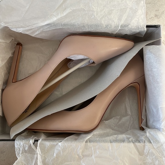 Nine West Nude Tatiana Stiletto Leather Pumps - 8.5 - Picture 6 of 6